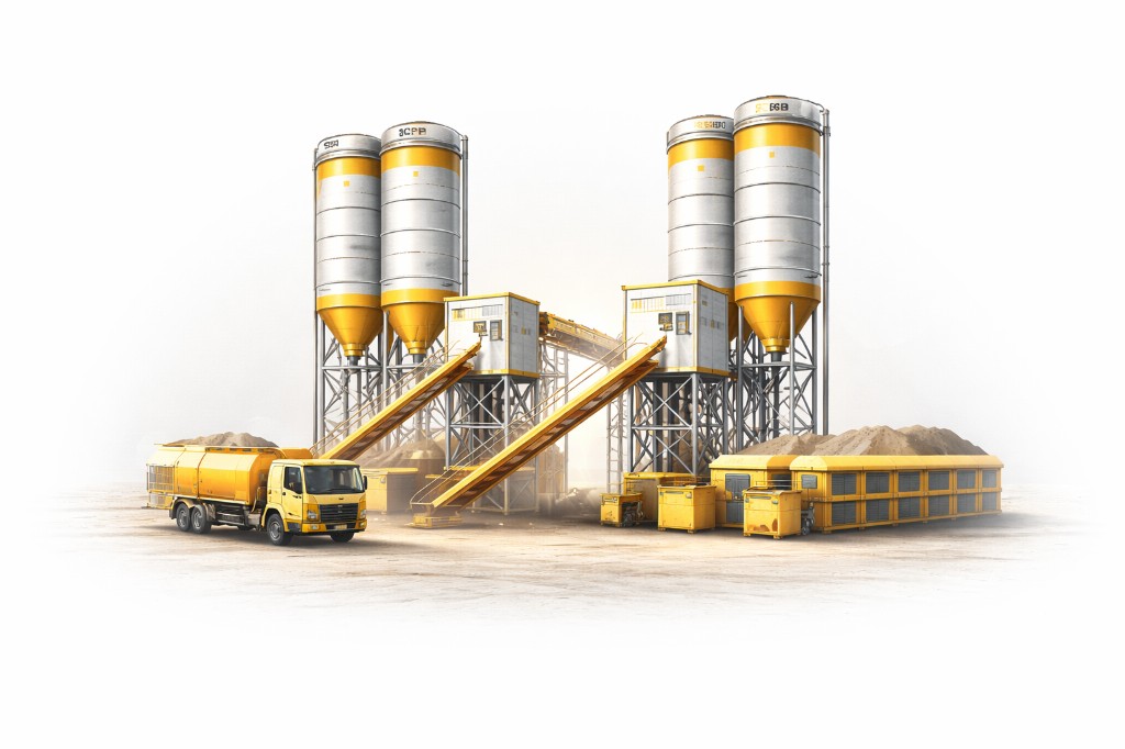 SCP 60 Batching Plants - silos and production facility