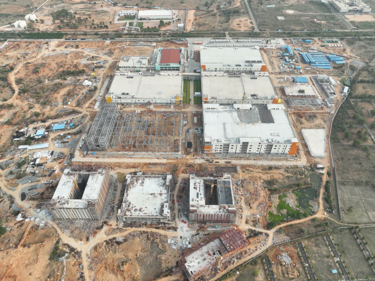 Aerial view of industrial complex