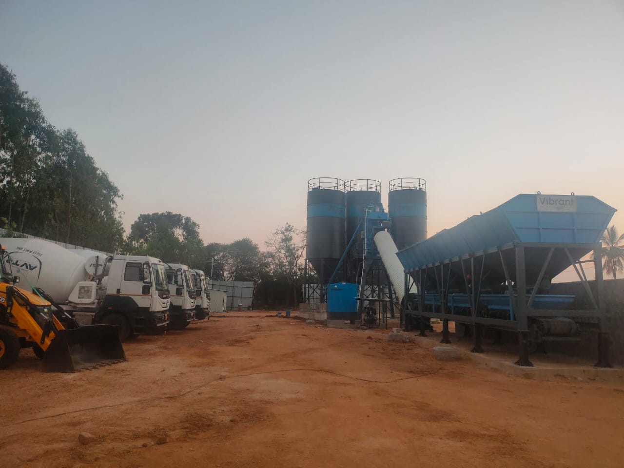 RMC plant with trucks